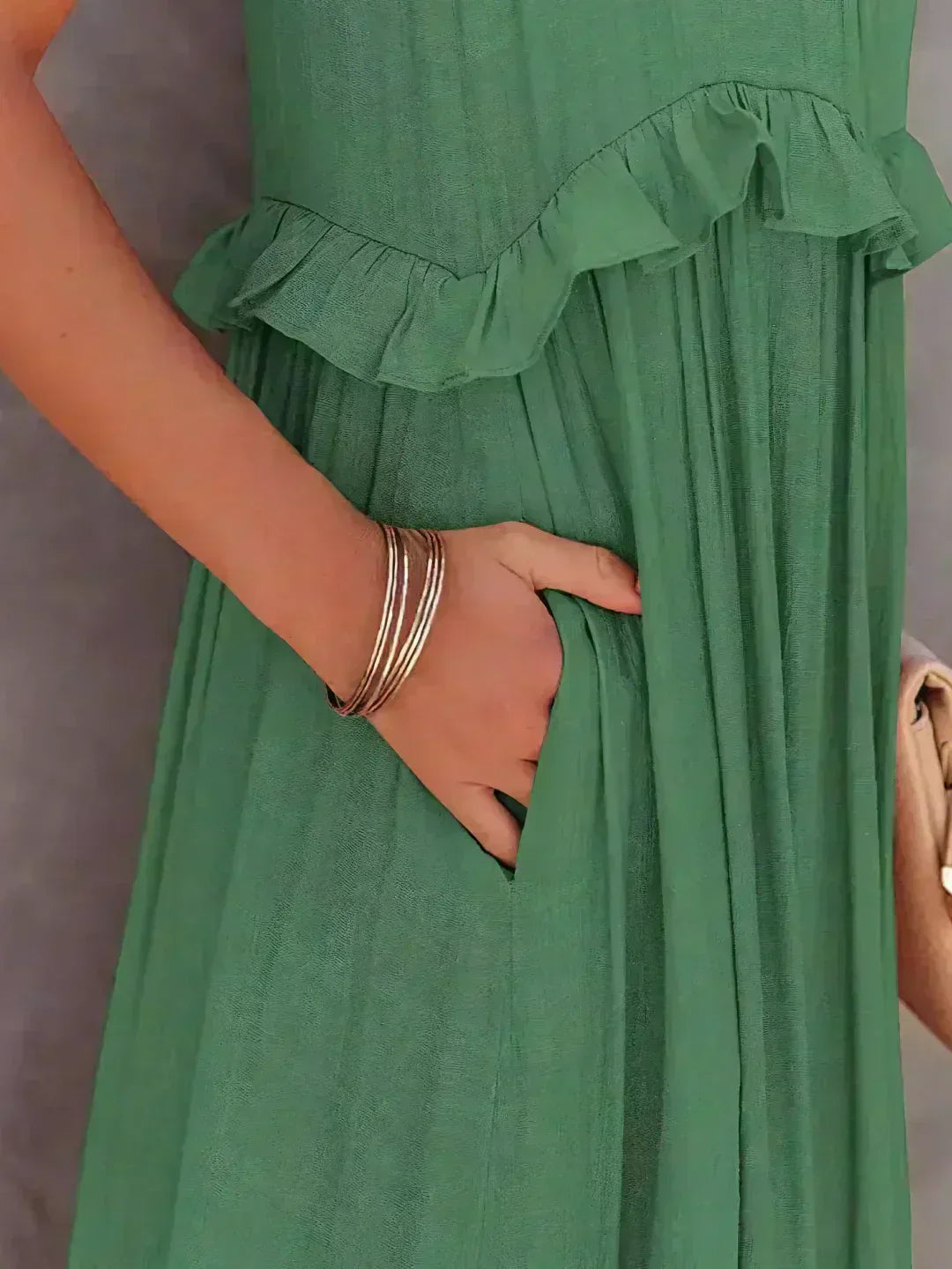 LANDRY | Schickes ärmelloses Kleid mit Rüschenbesatz
