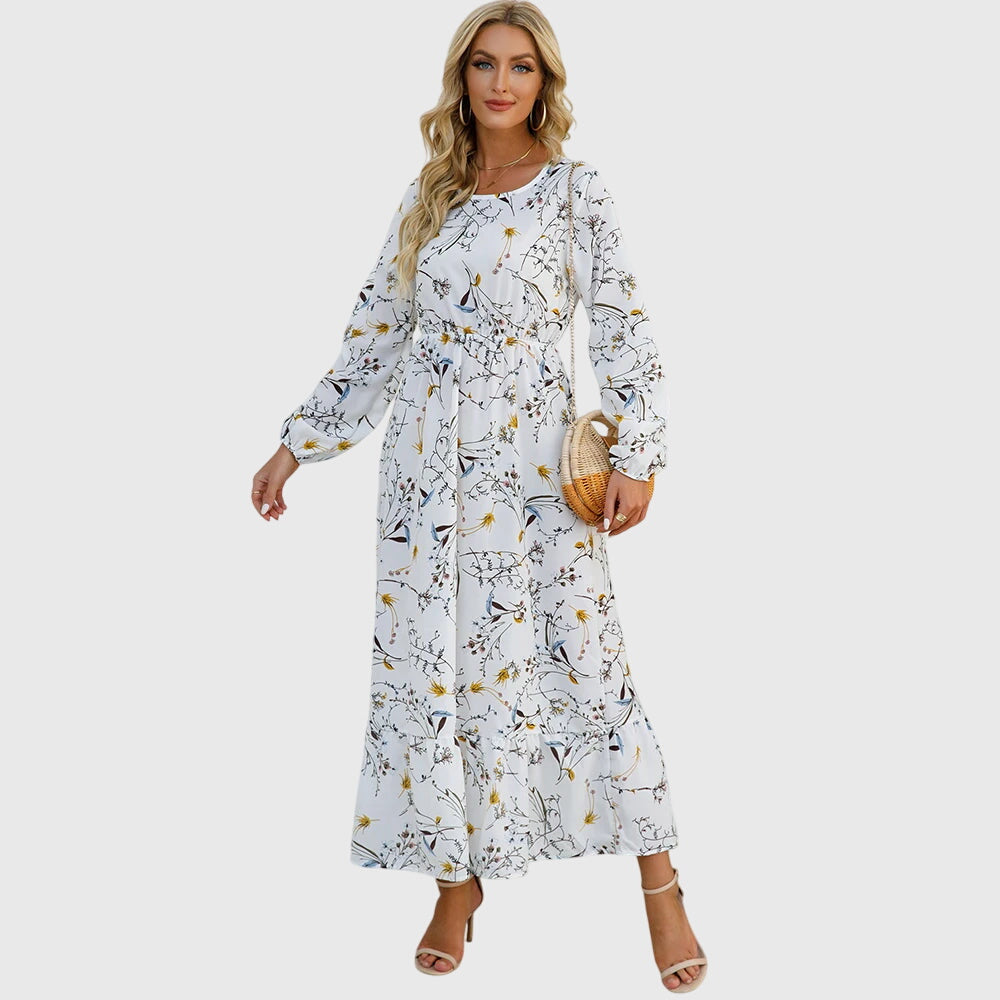 Chelsea – Maxi-Wickelkleid mit Blumenmuster und langen Ärmeln