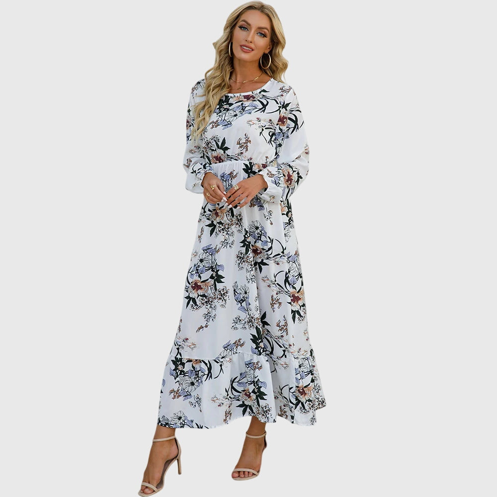 Chelsea – Maxi-Wickelkleid mit Blumenmuster und langen Ärmeln