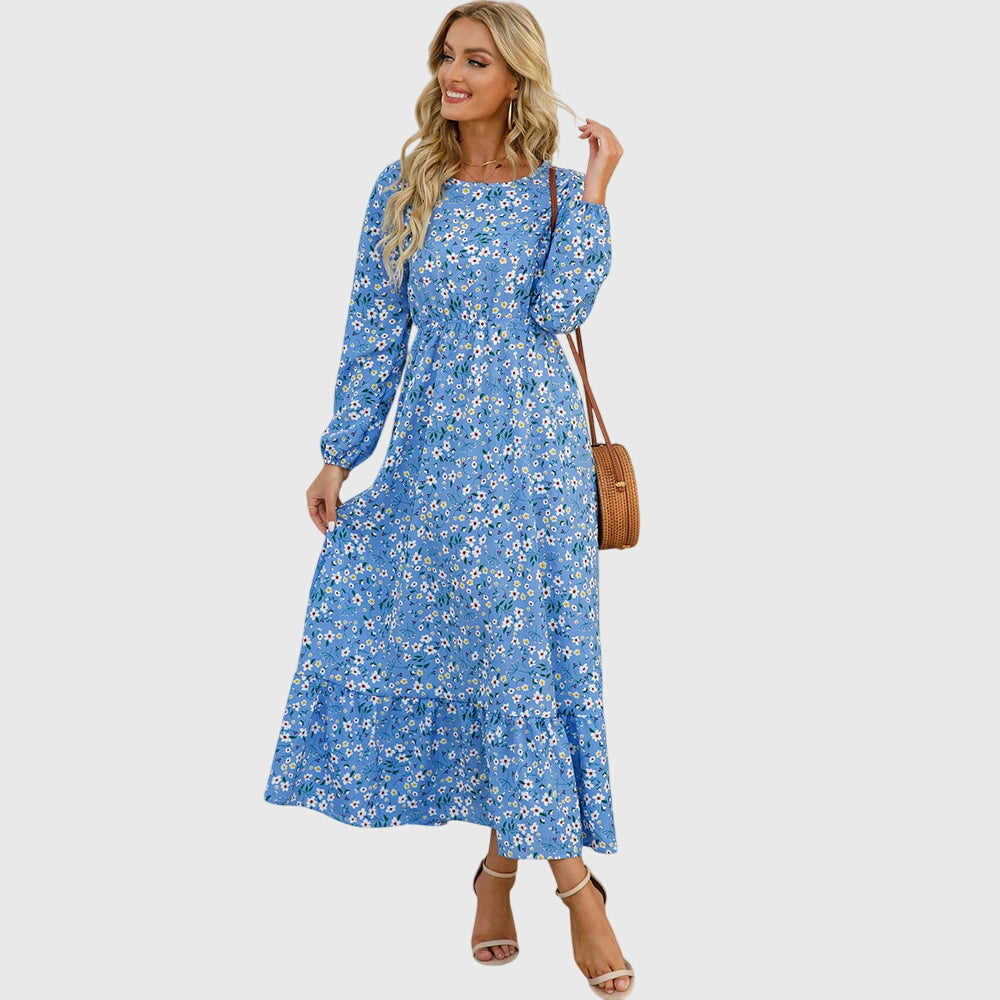 Chelsea – Maxi-Wickelkleid mit Blumenmuster und langen Ärmeln
