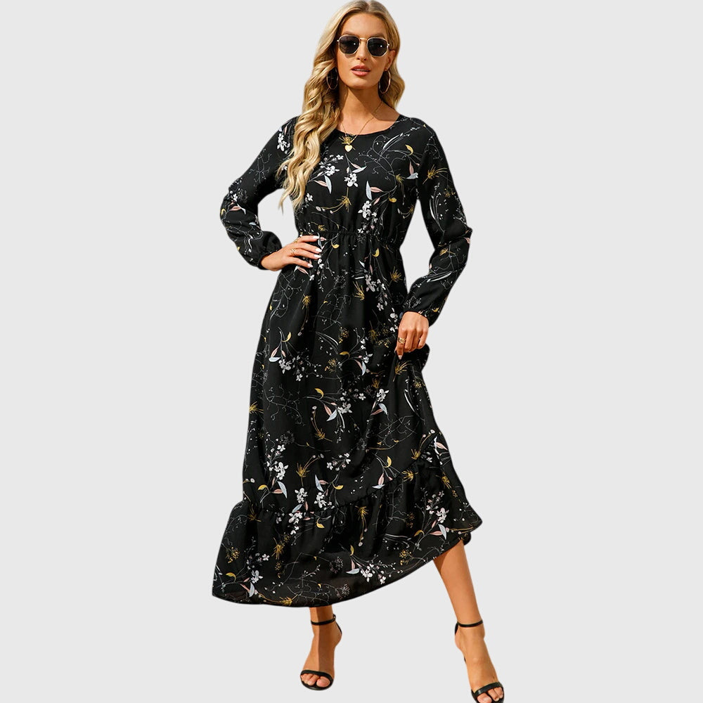 Chelsea – Maxi-Wickelkleid mit Blumenmuster und langen Ärmeln