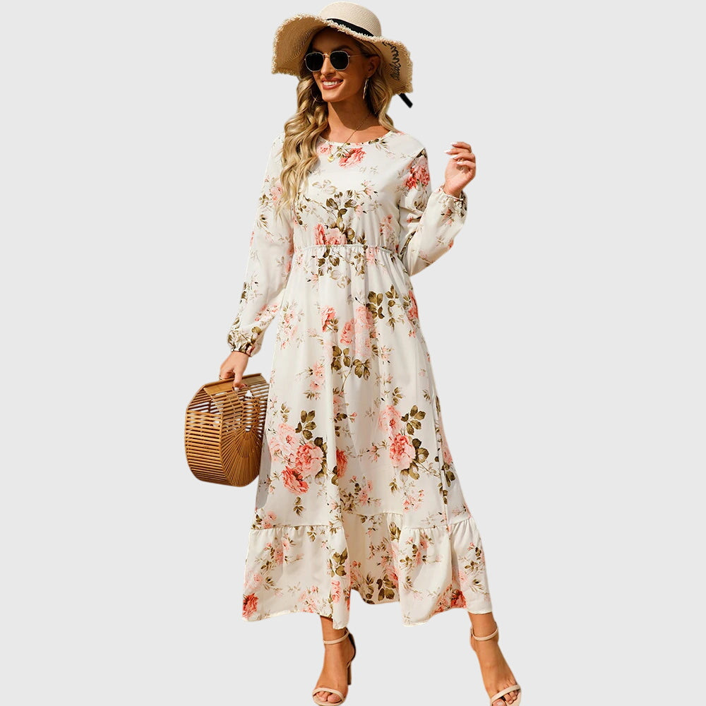 Chelsea – Maxi-Wickelkleid mit Blumenmuster und langen Ärmeln