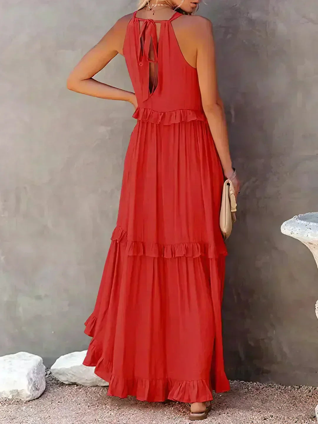 LANDRY | Schickes ärmelloses Kleid mit Rüschenbesatz