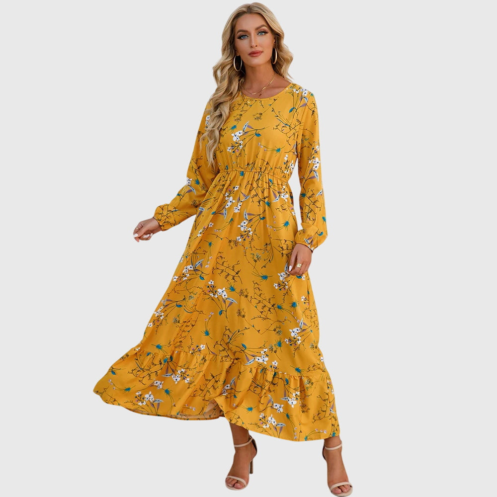 Chelsea – Maxi-Wickelkleid mit Blumenmuster und langen Ärmeln