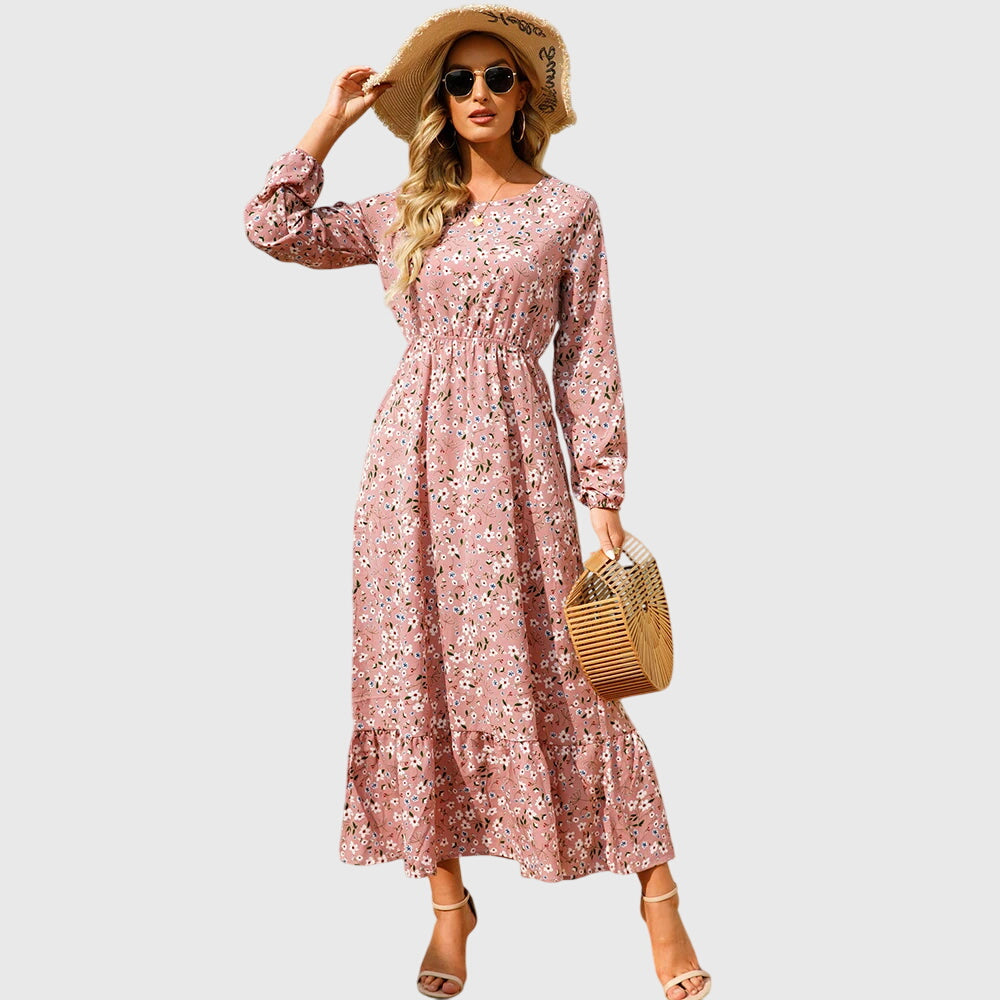 Chelsea – Maxi-Wickelkleid mit Blumenmuster und langen Ärmeln