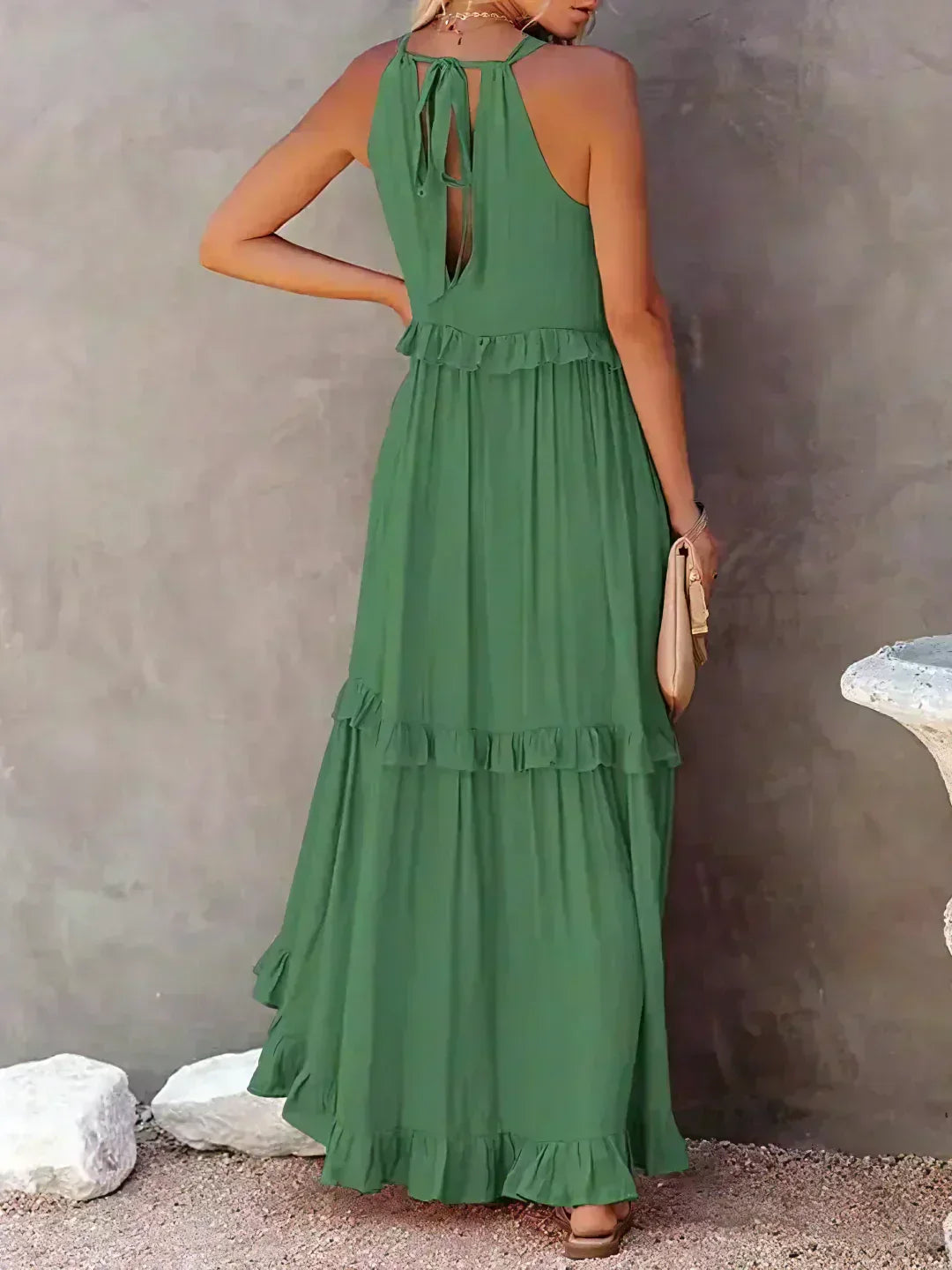 LANDRY | Schickes ärmelloses Kleid mit Rüschenbesatz