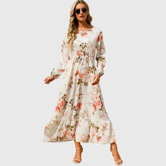 Chelsea – Maxi-Wickelkleid mit Blumenmuster und langen Ärmeln