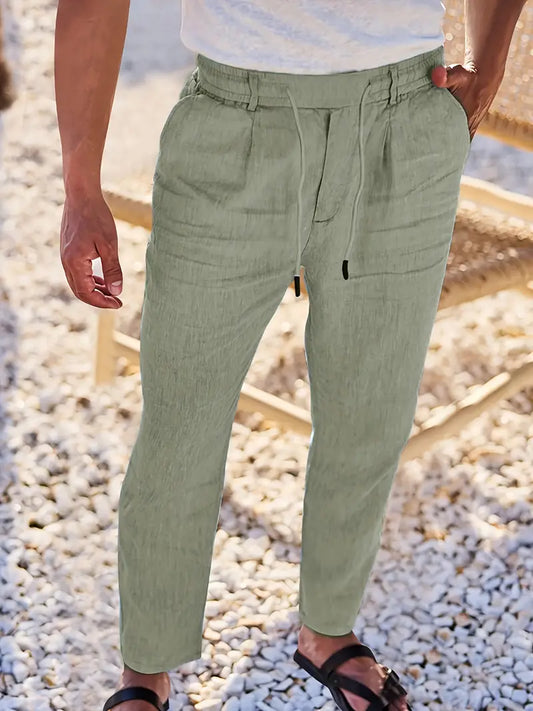 Zulo Linen Flow – Weite Leinenhose mit Kordelzug